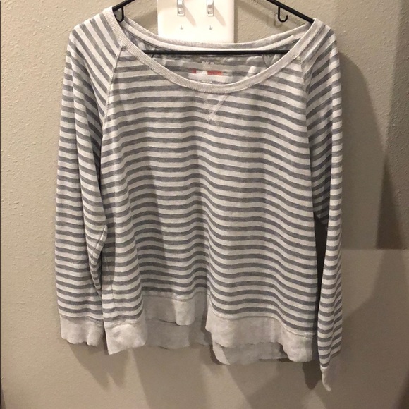 Style & Co. Sweaters - Style & Co Gray and White Stripped Sweatshirt